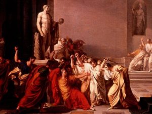 La Morte di Giulio Cesare secondo il pittore neoclassico Vincenzo Camuccini nel 1806