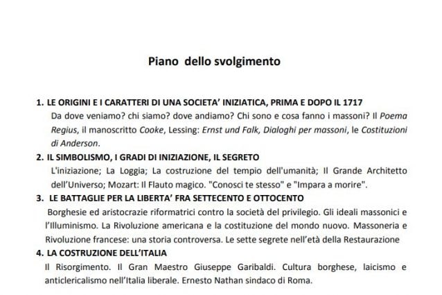 Il programma di un seminario tenuto dal professore nel 2012