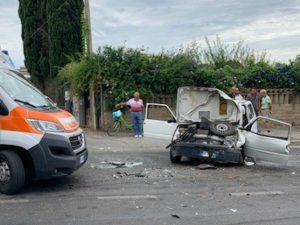 Le immagini dell’incidente stradale a Nettuno