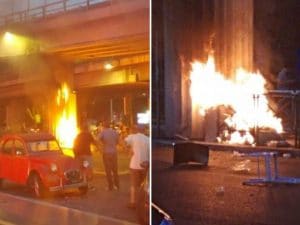Rissa con incendio alla Stazione Tiburtina (Foto di Comitato Cittadini Stazione Tiburtina)