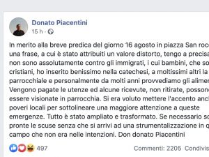 Le scuse del parroco di Sora su Facebook