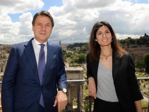 Virginia Raggi e Giuseppe Conte