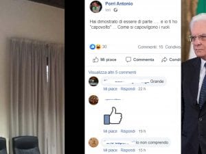 Il sindaco di Vasanello (Viterbo) Antonio Porri ha capovolto la foto del presidente Mattarella
