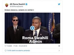 L’account in swahili della Roma su Twitter