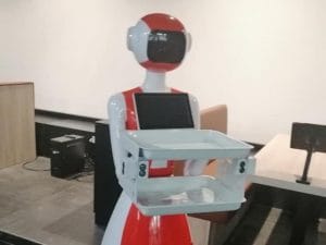 Uno dei camerieri–robot del ristorante – Foto Facebook Marco Ferraiuoli
