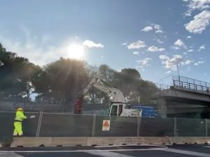 La demolizione della Tangenziale Est all’altezza della stazione Tiburtina