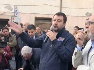 Matteo Salvini a Civitavecchia – foto Facebook