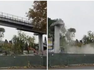 La demolizione del tratto di Tangenziale Est sul piazzale della Stazione Tiburtina
