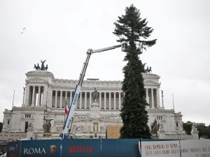 Spelacchio arrivato a piazza Venezia