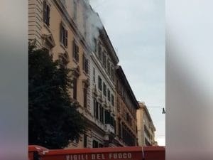 L’incendio in via dei Gracchi