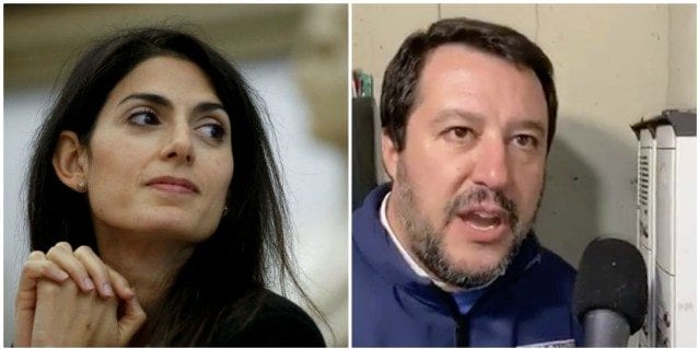 Virginia Raggi e Matteo Salvini