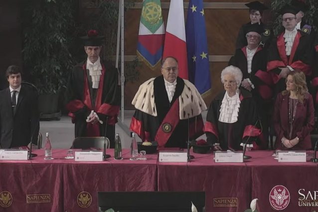 Segre riceve il dottorato Honor Causa alla Sapienza
