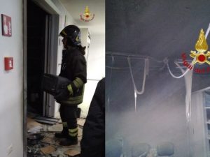 Incendio alla sede Inps, due intossicati