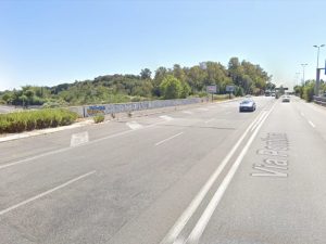 Il tratto di via Pontina dove è avvenuto l’incidente (Google Maps)