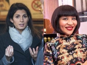 Virginia Raggi e la ristoratrice Sonia, titolare di uno dei ristoranti cinesi più famosi di Roma
