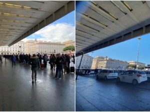 Stazione Termini: dalle file di viaggiatori alla ricerca di un taxi alle file dei taxi alla ricerca di un cliente