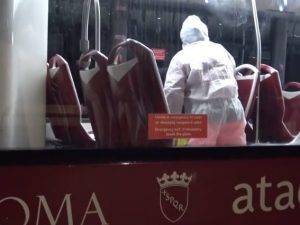 Sanificazione a bordo di bus Atac