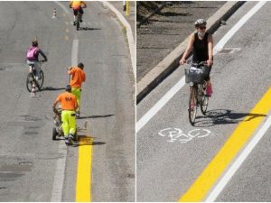 Le prime piste ciclabili a Roma