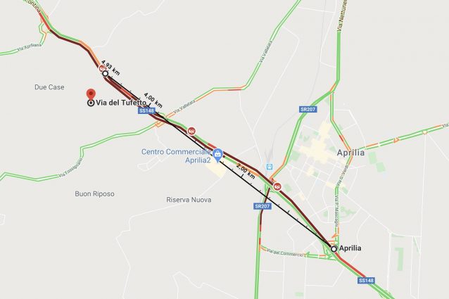 Il traffico in zona alle 8 di mattina – Foto Google Maps