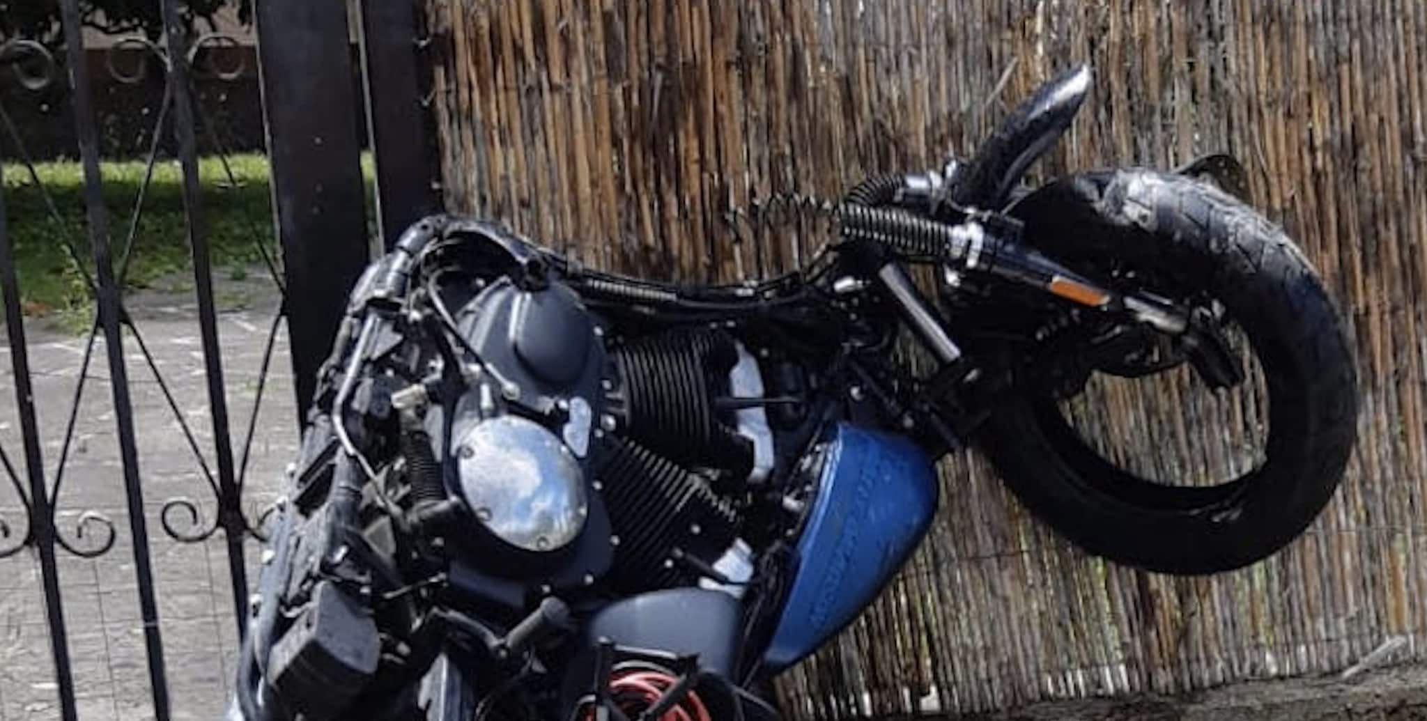 La moto coinvolta nell’incidente