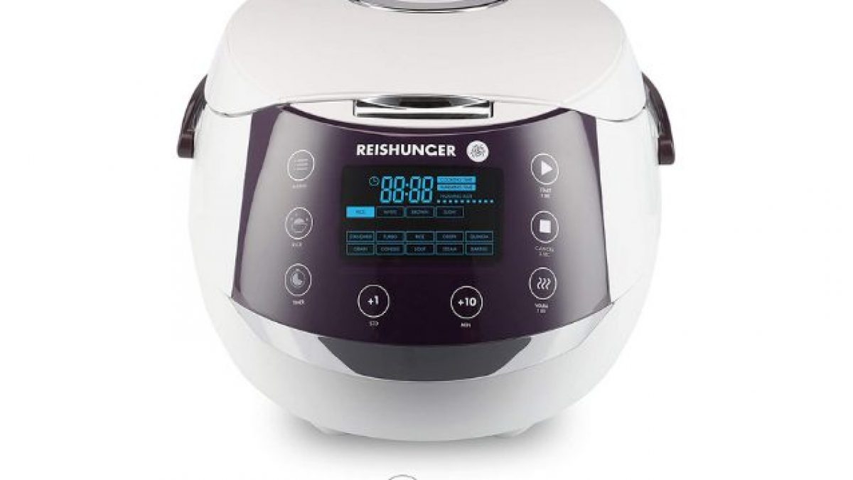 funzionamento con un solo tocco perfetto per cucinare riso Rosso pasta o zuppa protezione dalle alte temperature Cuociriso da 1,2 litri con cottura a vapore antiaderente carne