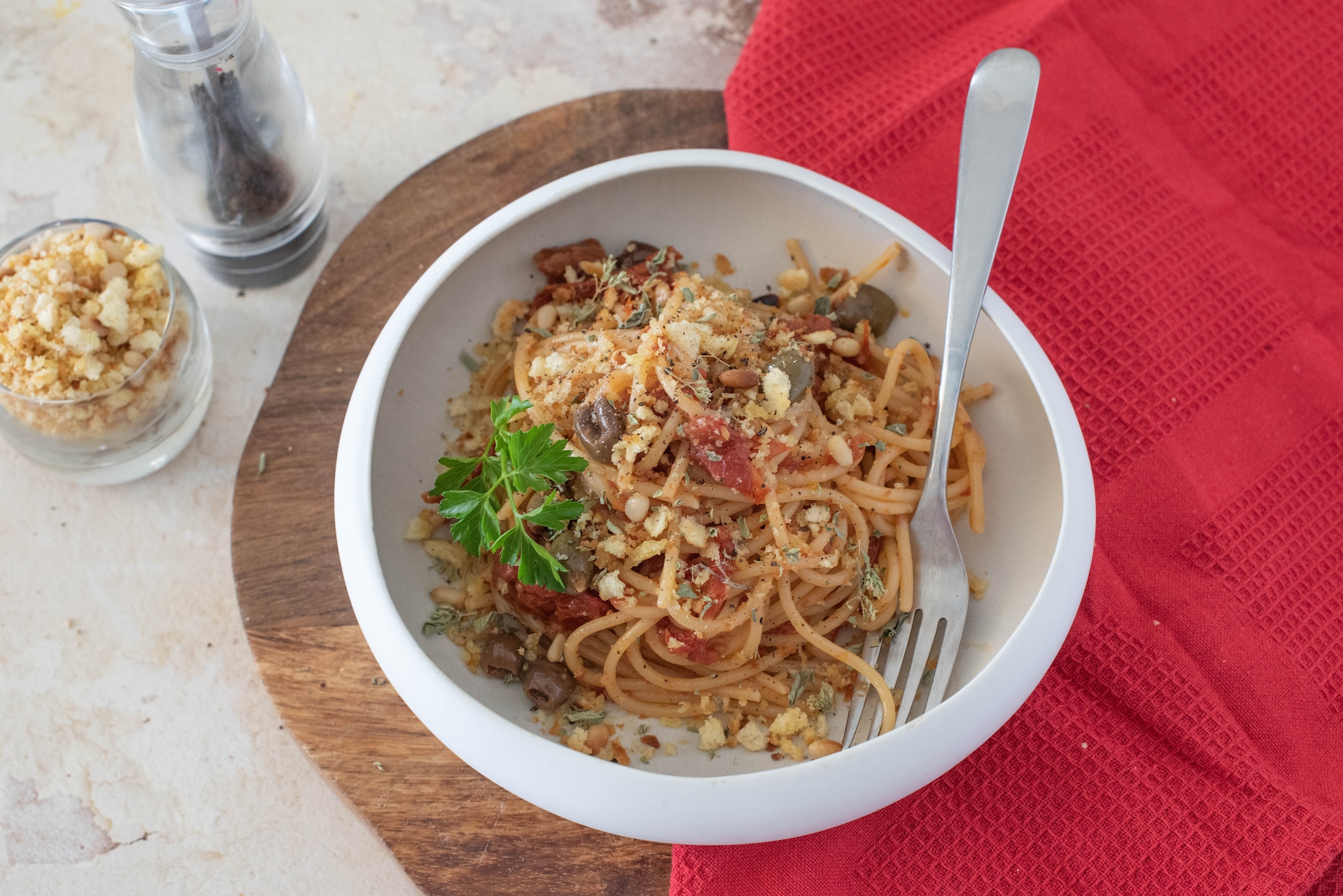 pasta con pomodori secchi alla siciliana