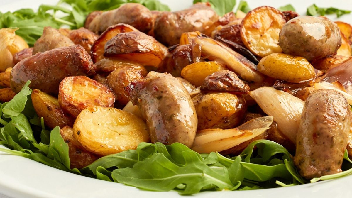 Sausage and Potato Roast a delicious meal in one dish