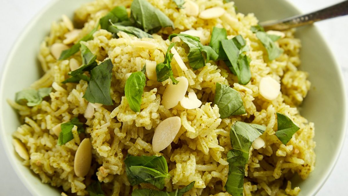 Pesto Green Rice the tasty sauce to season your pasta
