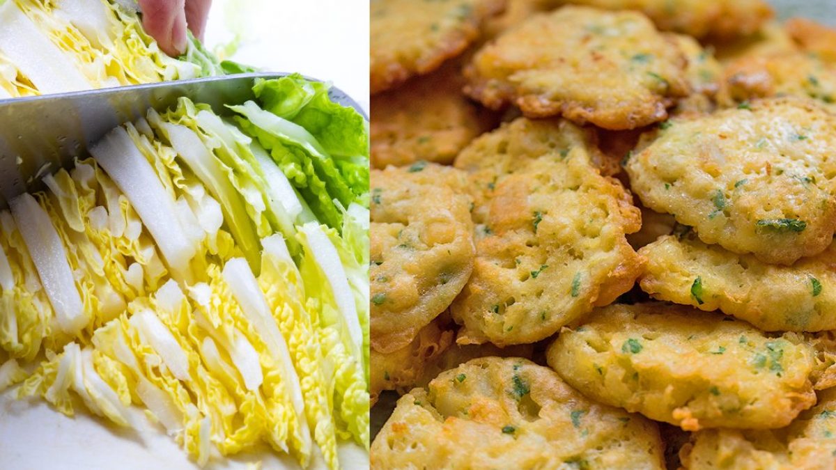 Savoy cabbage small fried patties, a special vegetarian recipe