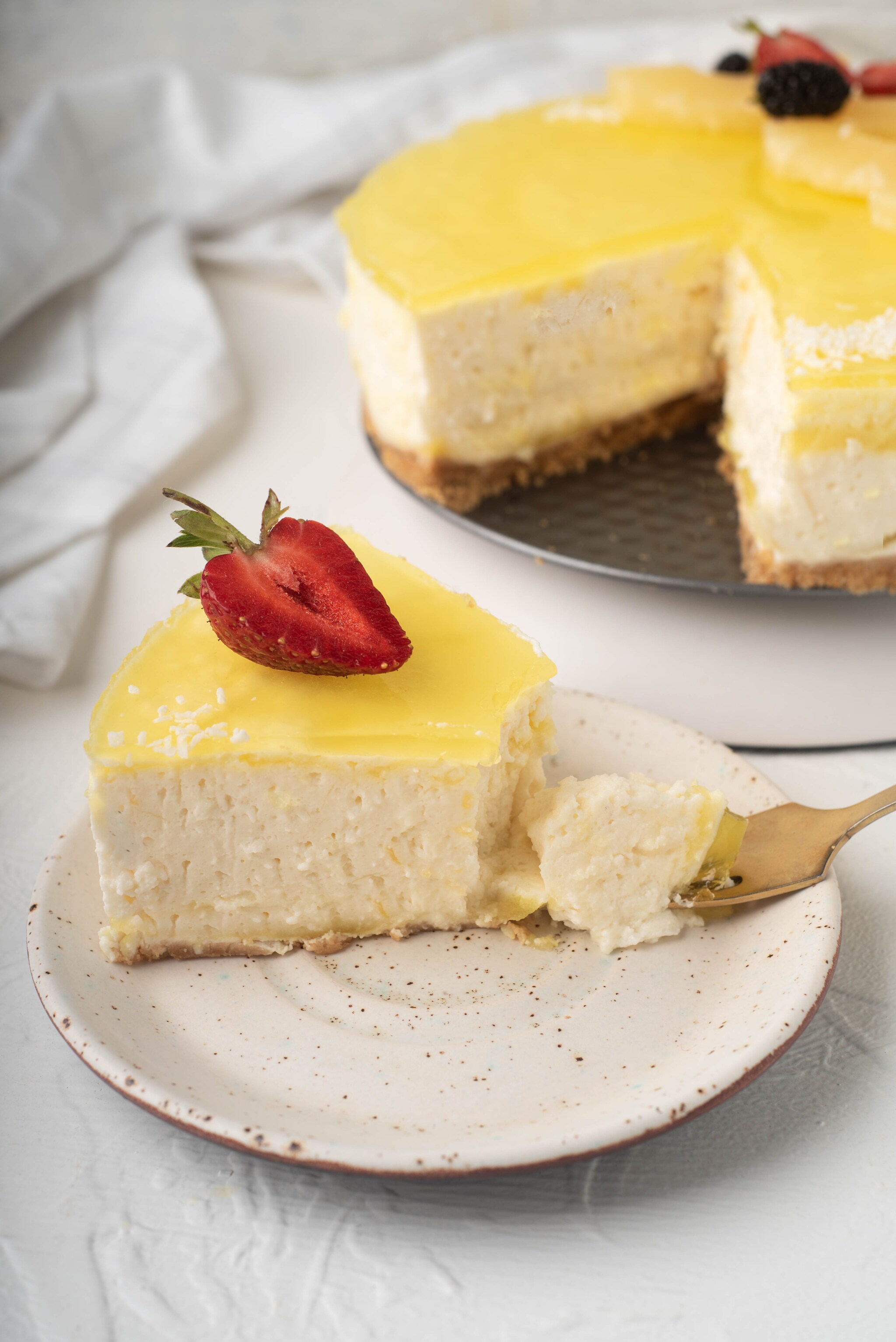 Coconut Pineapple Yogurt Cheesecake
