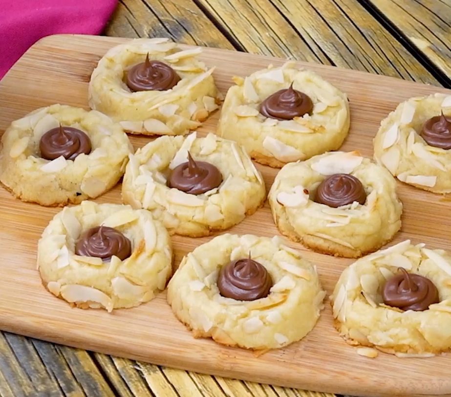 Chocolate Almond Thumbprint Cookie Recipe