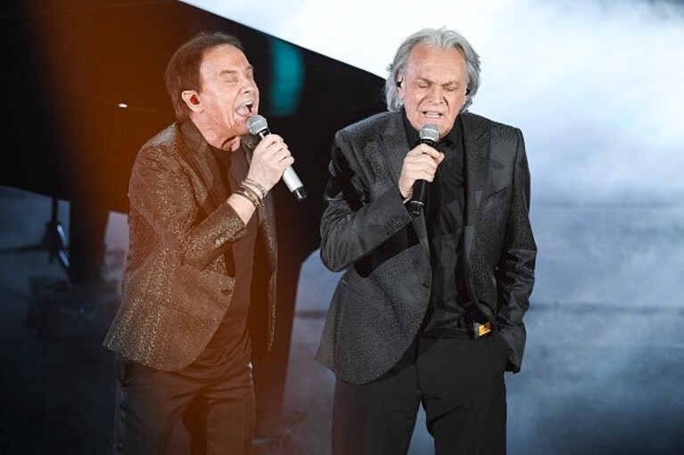 R. Fogli e R. Facchinetti al festival di Sanremo nel Febbraio del 2018 (Photo by Daniele Venturelli/Getty Images)