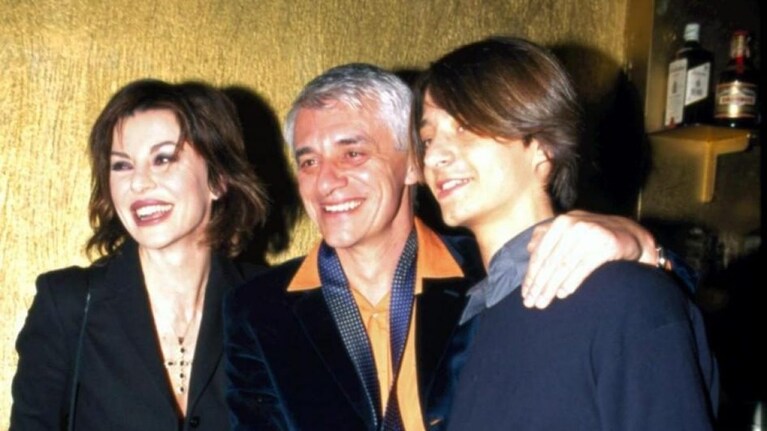 Alba Parietti, Franco Oppini e Francesco Oppini in una foto degli anni 2000.
