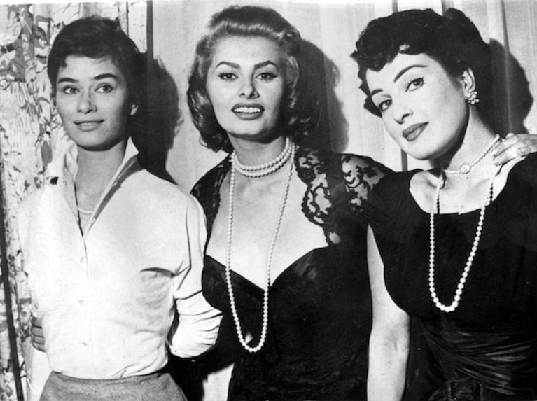 Lea Massari, Sophia Loren e Silvana Pampanini all'Hotel Ambassador (Lapresse)