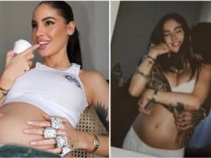 Giulia De Lellis conferma la gravidanza, sui social le foto del pancione e la dedica a Tony Effe: &#8220;Le tue ragazze&#8221;