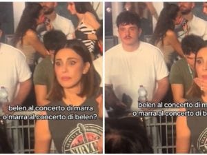Belen Rodriguez e Olly insieme al concerto di Marracash, un video alimenta le voci di un flirt: &#8220;Erano incollati&#8221;