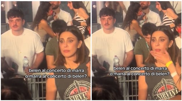 Belen Rodriguez e Olly insieme al concerto di Marracash, un video alimenta le voci di un flirt: "Erano incollati"