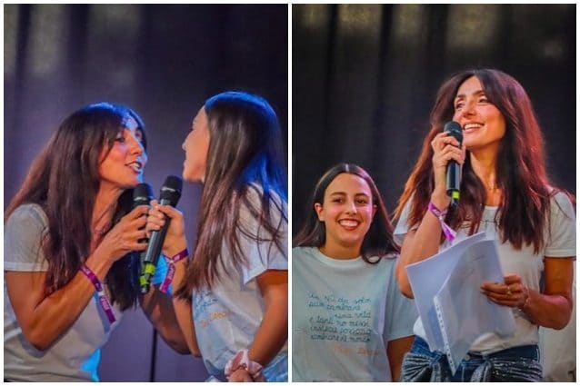 Ambra Angiolini e Jolanda Renga sul palco del Milano Pride, il duetto cantando T'appartengo