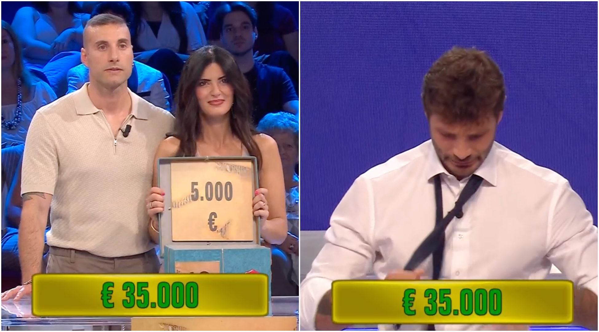 L'ultima puntata di Affari Tuoi: Stefano De Martino lascia andare la cravatta e Vanessa vince 35mila euro