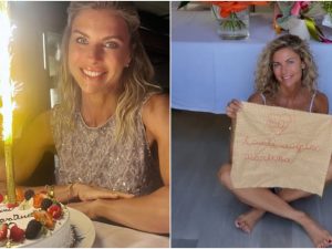 I 50 anni di Martina Colombari, la festa in spiaggia in famiglia: “Anni di gioie e delusioni. Grata alla vita”