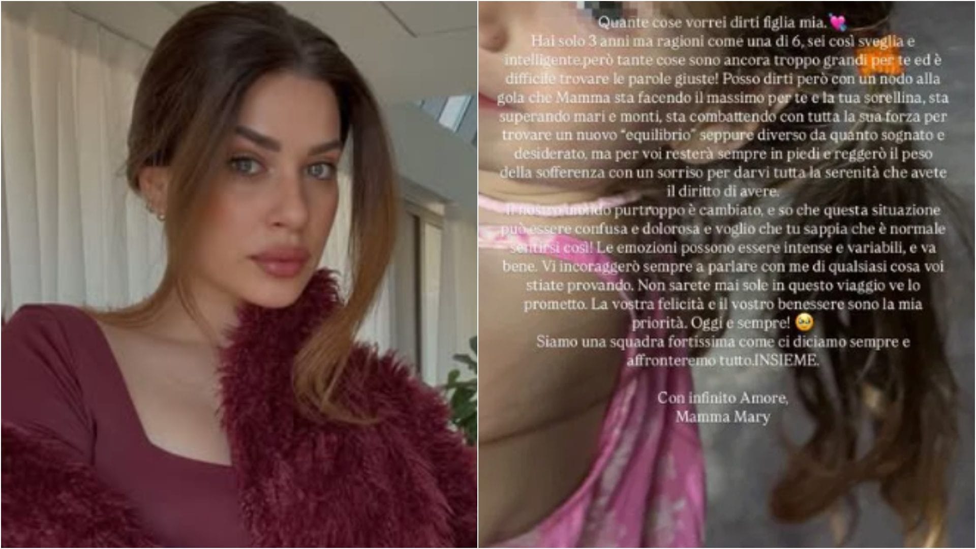 Mary Falconieri dopo la rottura con il marito, il messaggio per la figlia: " Combatto per un nuovo equilibrio"