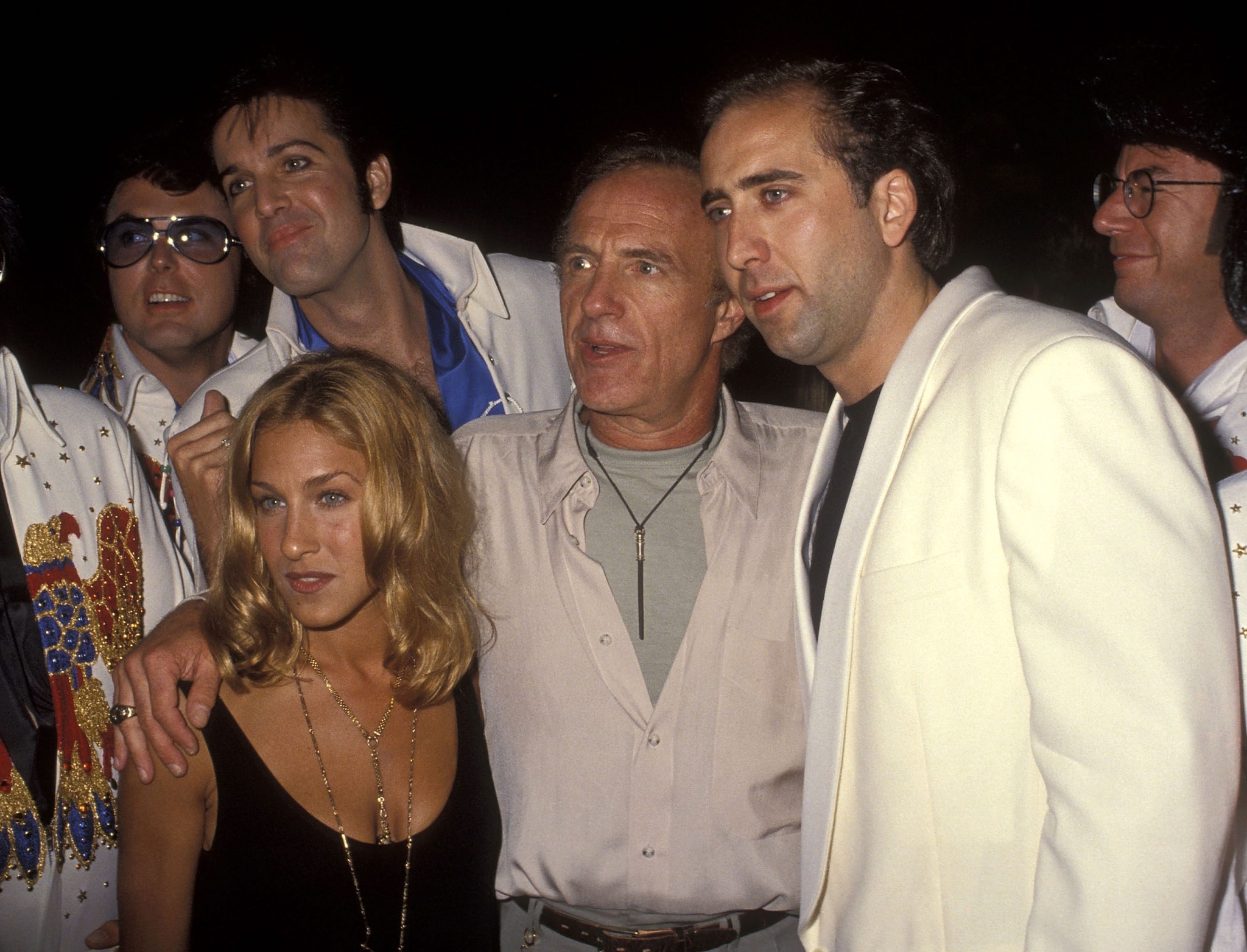 Sarah Jessica Parker, James Caan e Nicolas Cage alla prima hollywoodiana di Mi gioco la moglie… a Las Vegas, il 25 agosto 1992 al Mann’s Chinese Theatre.