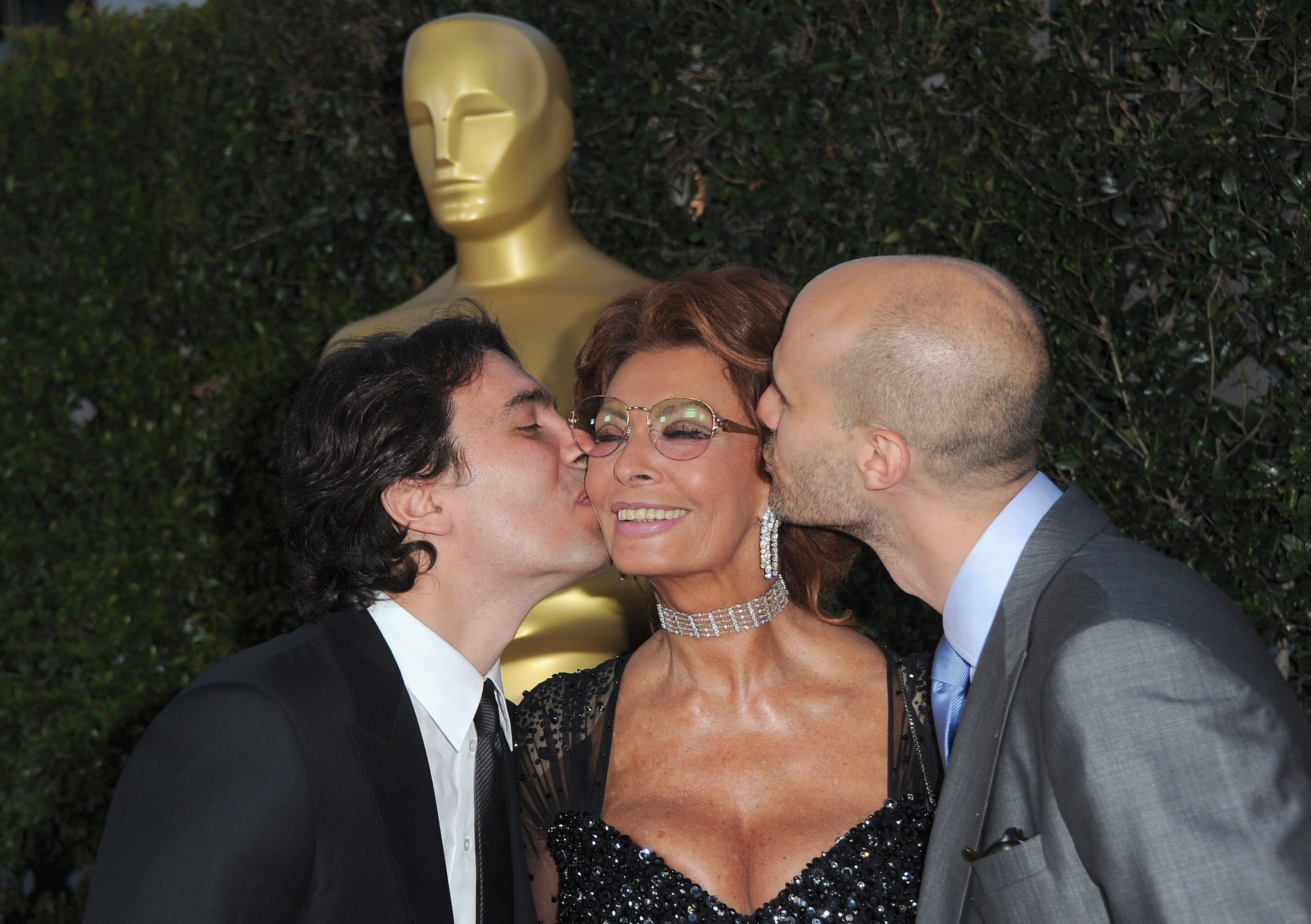 Sophia Loren con i figli Carlo Jr. e Eduardo Ponti