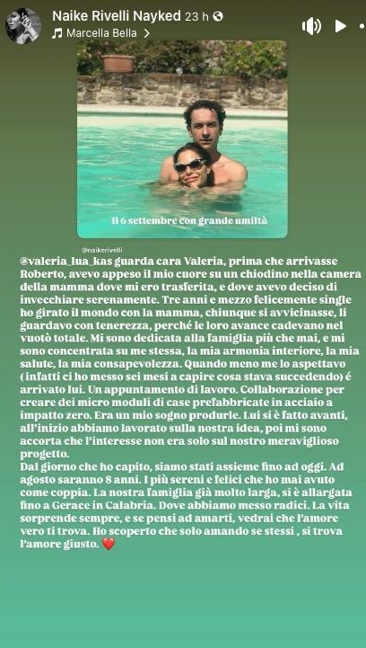 Naike Rivelli racconta come è nata la storia con Roberto Marzano