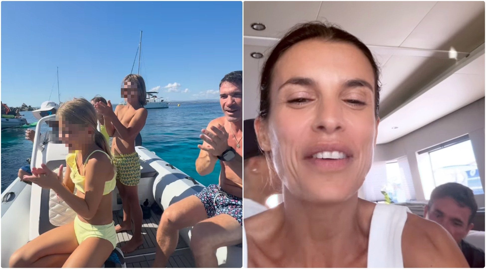 Elisabetta Canalis in Sardegna con l’ex marito Brian Perri, assente il fidanzato Georgian Cimpeanu