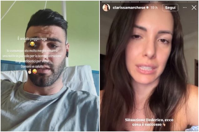Federico Gregucci ricoverato in ospedale, la moglie Clarissa Marchese: "Mi sento in colpa per non essere accanto a lui"