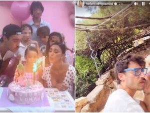 Belen Rodriguez e Antonino Spinalbese si riuniscono per il compleanno di Luna Marì, le foto del weekend insieme