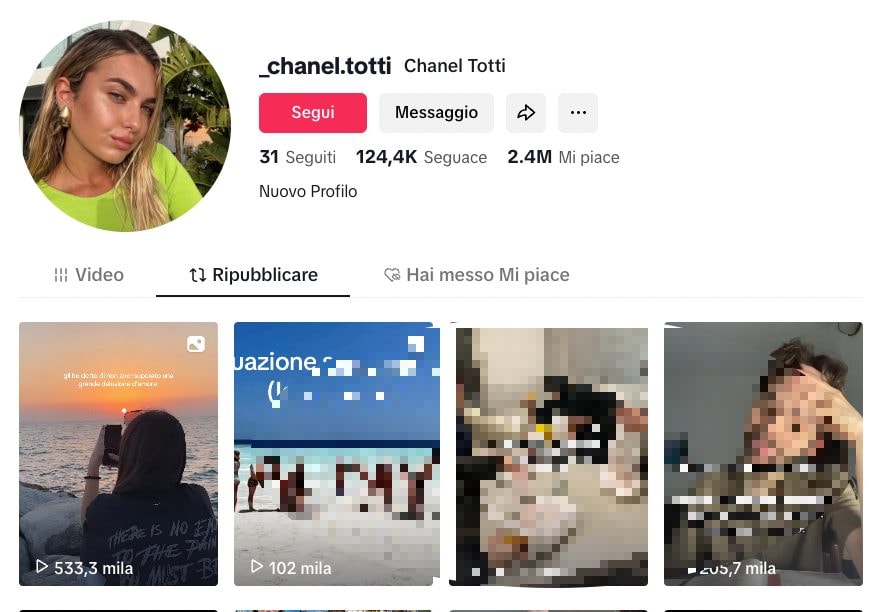 Tik Tok Chanel Totti
