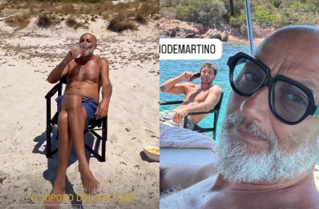 Stefano De Martino e Pasquale Romano in vacanza insieme dopo Affari Tuoi, il video in barca: "Il riposo del dottore"