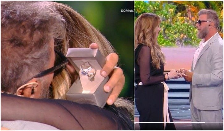 Proposta di matrimonio all'Isola, Paolo Vallesi sorprende la compagna Sara: "Sei la donna che amo, vuoi sposarmi?"